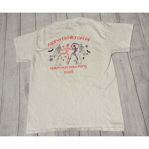 Alpha Omicron Pi Sorority Halloween Date Party 2022 Graphic T Shirt Size Large L